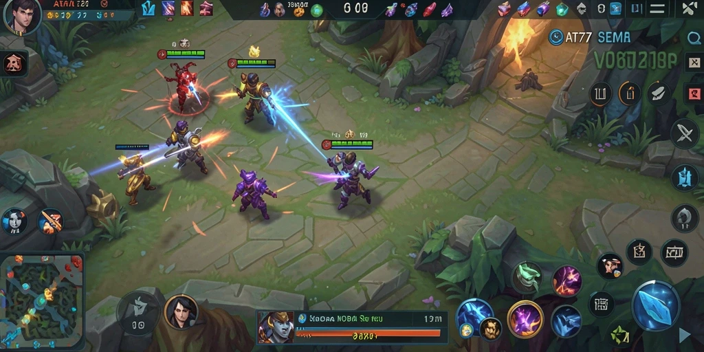 Tampilan gameplay menarik di arena pertempuran MOBA AT777.