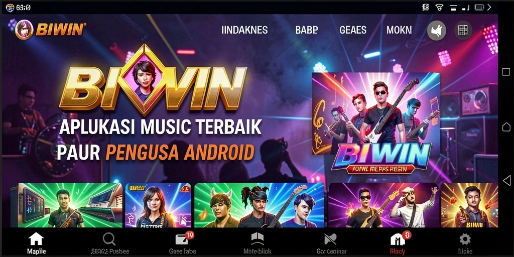 Screenshot gameplay BIWIN menunjukkan pengalaman mendengarkan musik yang menyenangkan.