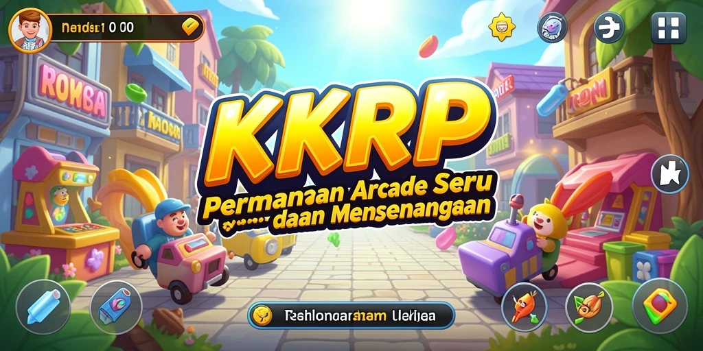 Screenshot utama KKRP menampilkan gameplay Arcade yang seru dan penuh tantangan.