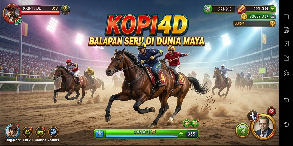 Tampilan seru dari gameplay balapan KOPI4D yang mendebarkan.