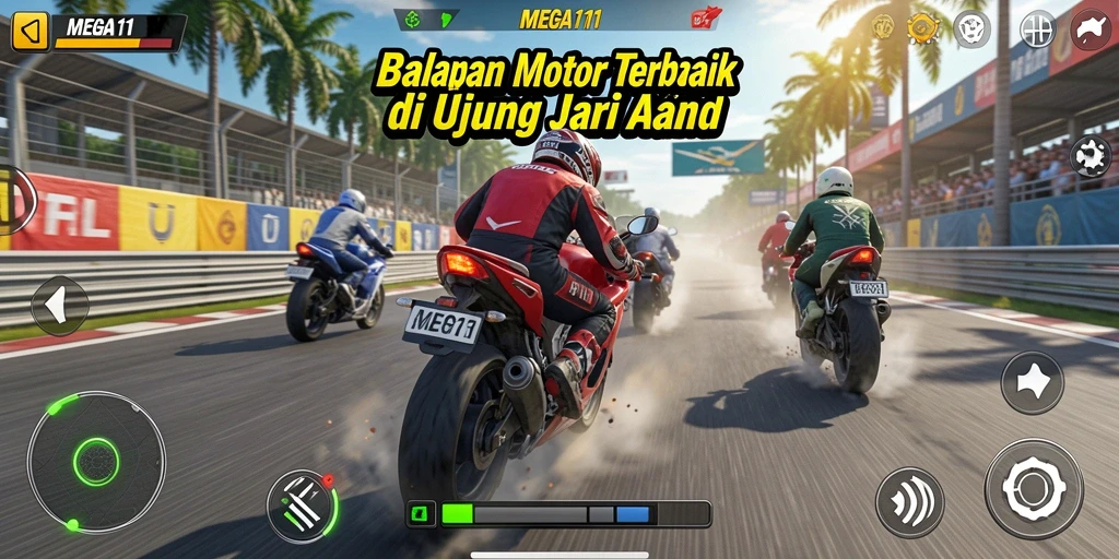 Gameplay seru balapan motor dengan grafik menakjubkan.