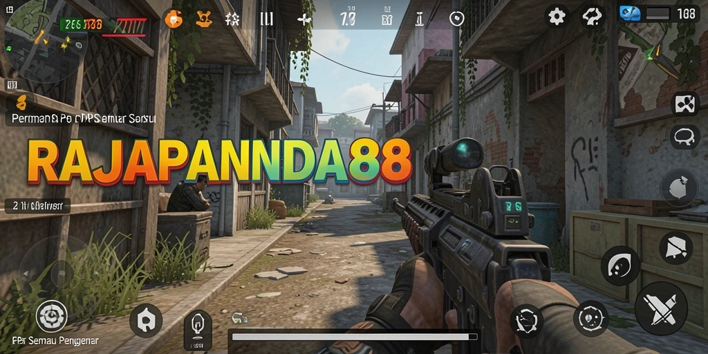 Screenshot menunjukkan aksi seru gameplay RAJAPANDA88 FPS.