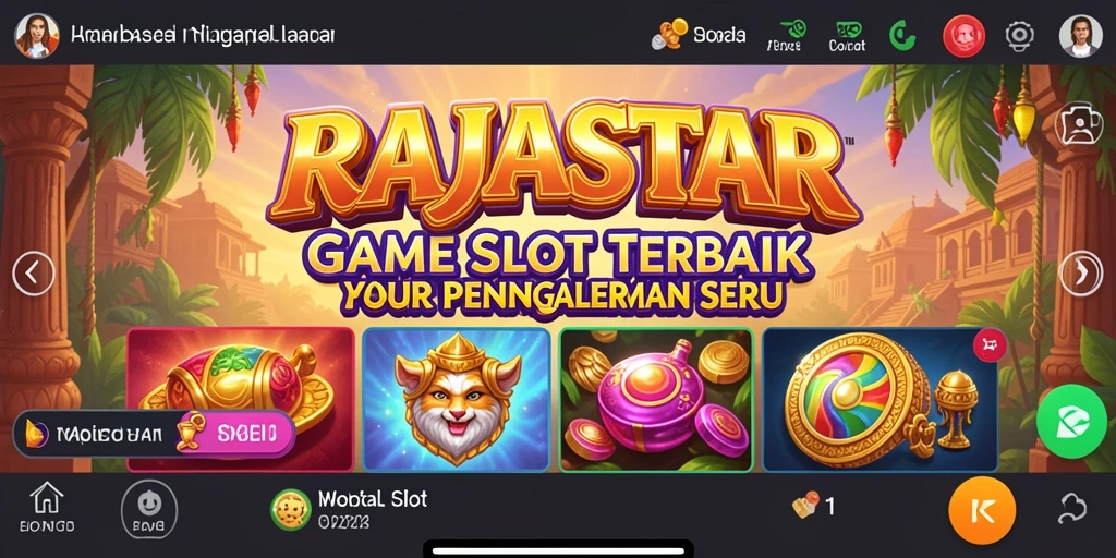 Tampilan menarik gameplay Slot di RAJASTAR yang penuh warna.