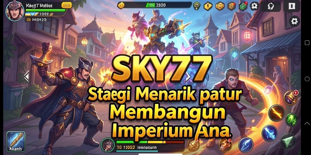 Gambaran gameplay strategis penuh aksi SKY77.