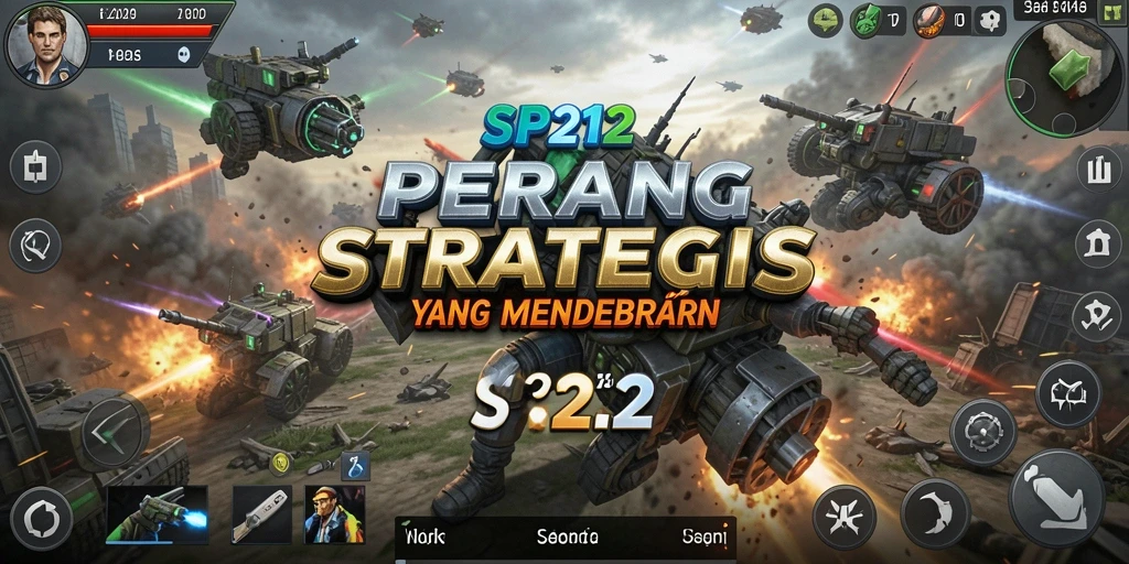 Screenshot gameplay SP212 yang menunjukkan pertempuran mendebarkan.